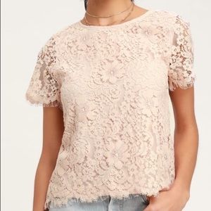 LULU’S Blush Pink Lace Top